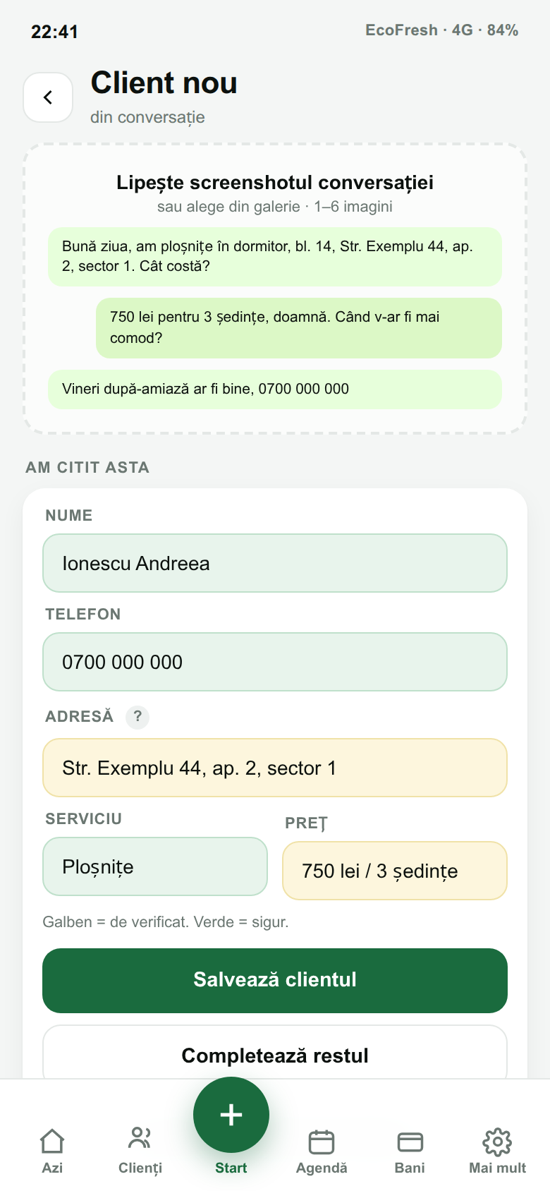 Client din WhatsApp